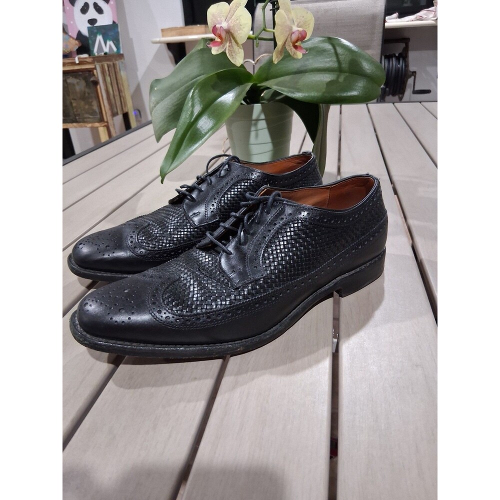 Allen Edmonds Leiden Men’s Black Leather Derby Shoes Sz 10 Made In USA Boxed